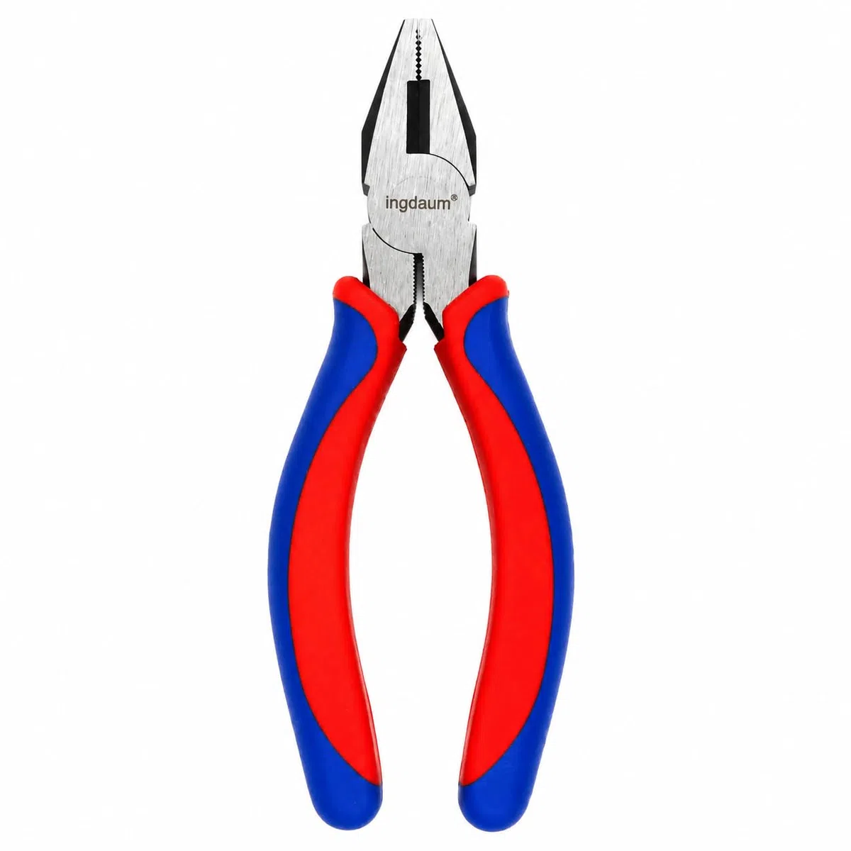 Kombizange, Universalzange, 160 mm | Linemann-Zange, mit Schneide, Zweikomponenten-Griffe Rot-Blau, für Reparaturen und Montagen, Biegen und Schneiden