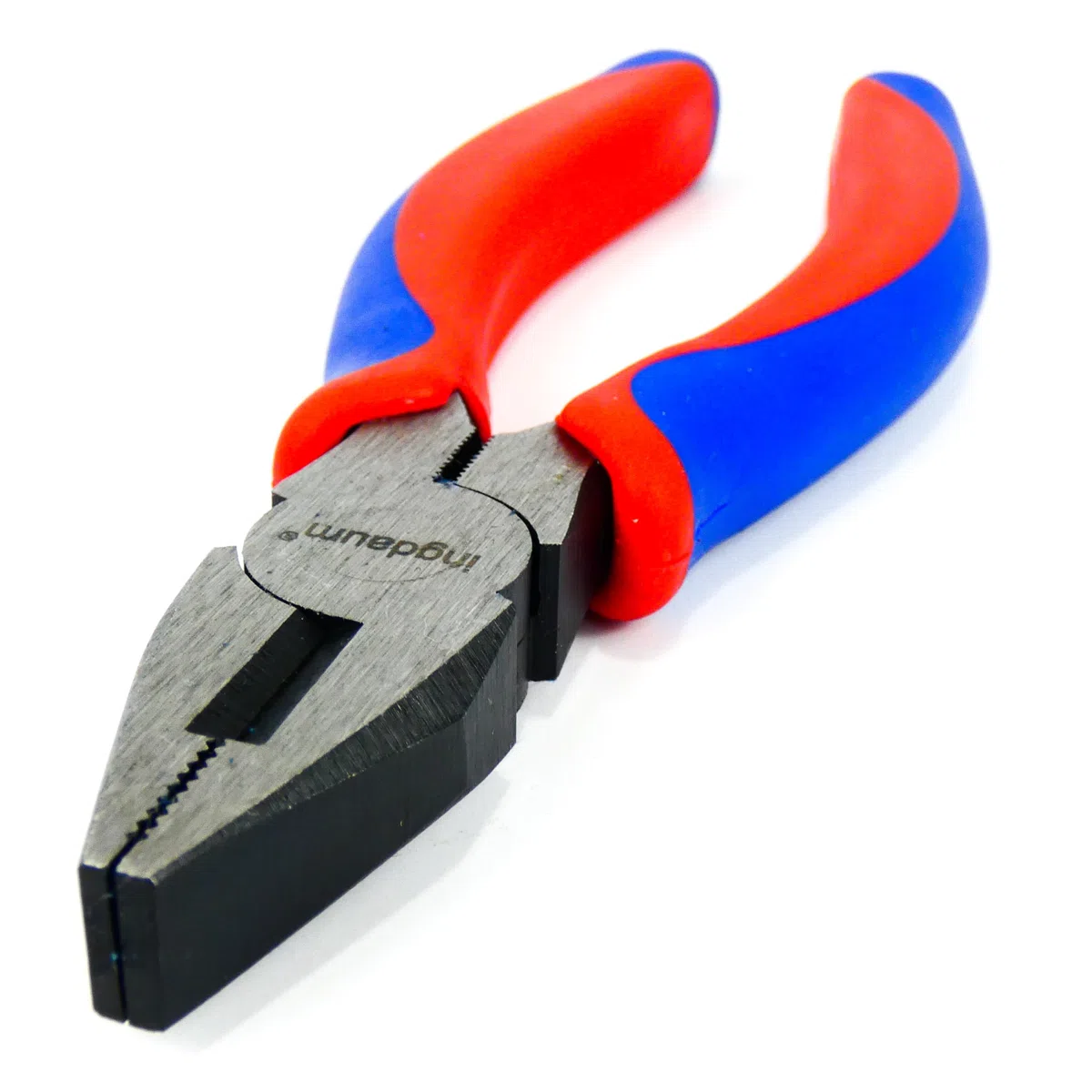 Kombizange, Universalzange, 160 mm | Linemann-Zange, mit Schneide, Zweikomponenten-Griffe Rot-Blau, für Reparaturen und Montagen, Biegen und Schneiden