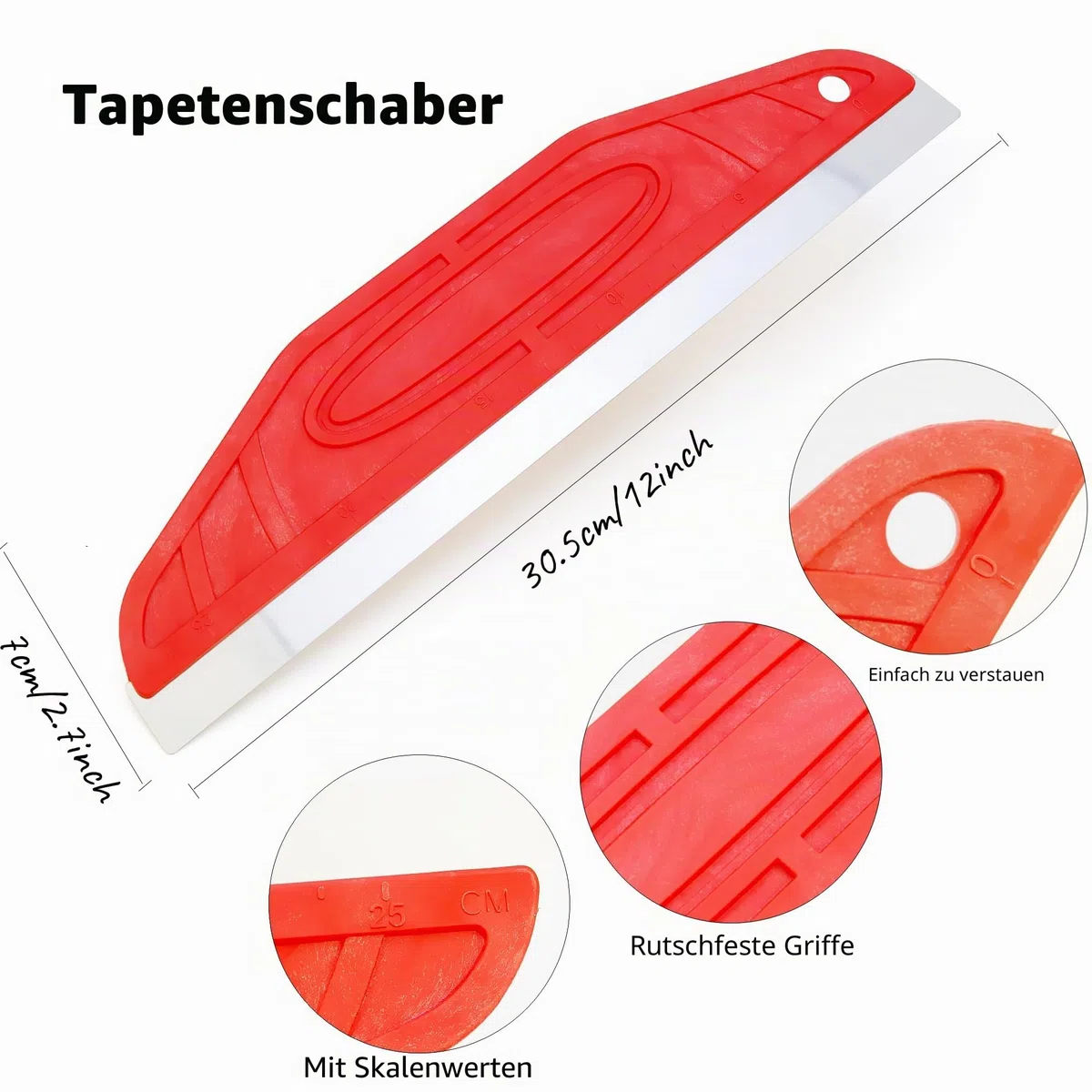 Umaki Tapetenkleisterwerkzeug, hocheffiziente Tapetenmontage, Tapetenglätter mit 30 cm gerader Führungskante, 27 cm Tapetenkleisterpinsel, 21 cm Rakel
