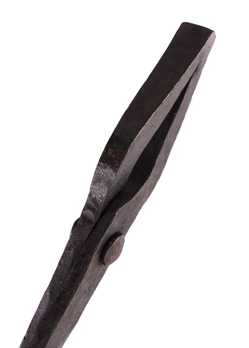 Battle-Merchant - Schmiedezange handgeschmiedet aus Stahl - Zange Flachzange mit flachem Maul Mittelalter LARP klein ca. 30 cm