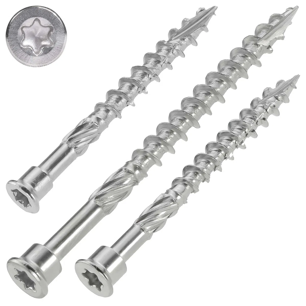 SCREW REBEL Terrassenschraube mit Zylinderkopf 4,5 x 70 mm, Edelstahl gehärtet - Stanzkopfschraube mit ETA Zulassung – 200 Stück, TX20