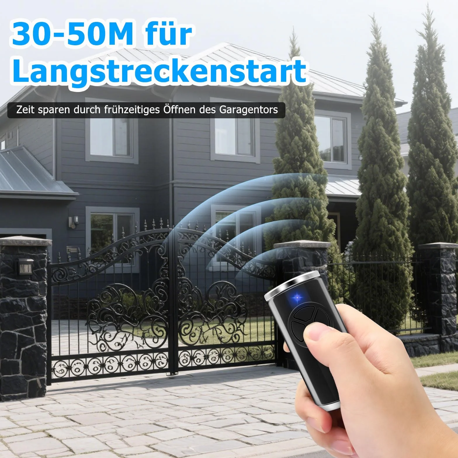 1 Stück Ersatz Handsender für hse4-868-bs, Garagentoröffner 868,3 MHz 4 Kanäle Kompatibel mit hse4-868-bs, hse2-868-bs(Schwarz)