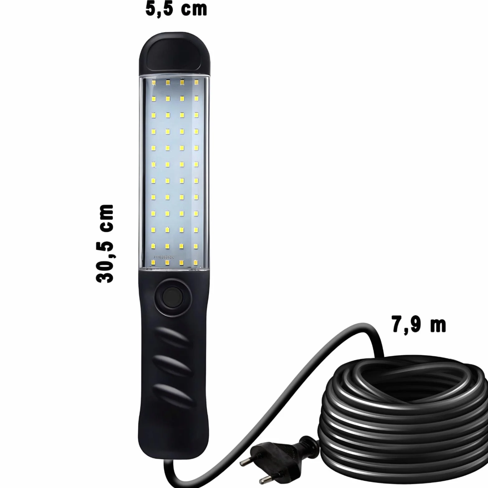 Retoo Arbeitsleuchte 1200 Lumen Handleuchte, Werkstattlampe, Handlampe, Inspektionsleuchte, Werkstattlampe, Baulampe, Leuchtmittel 8m Netzkabel, Lampenkabel, Schalter EU-Stecker