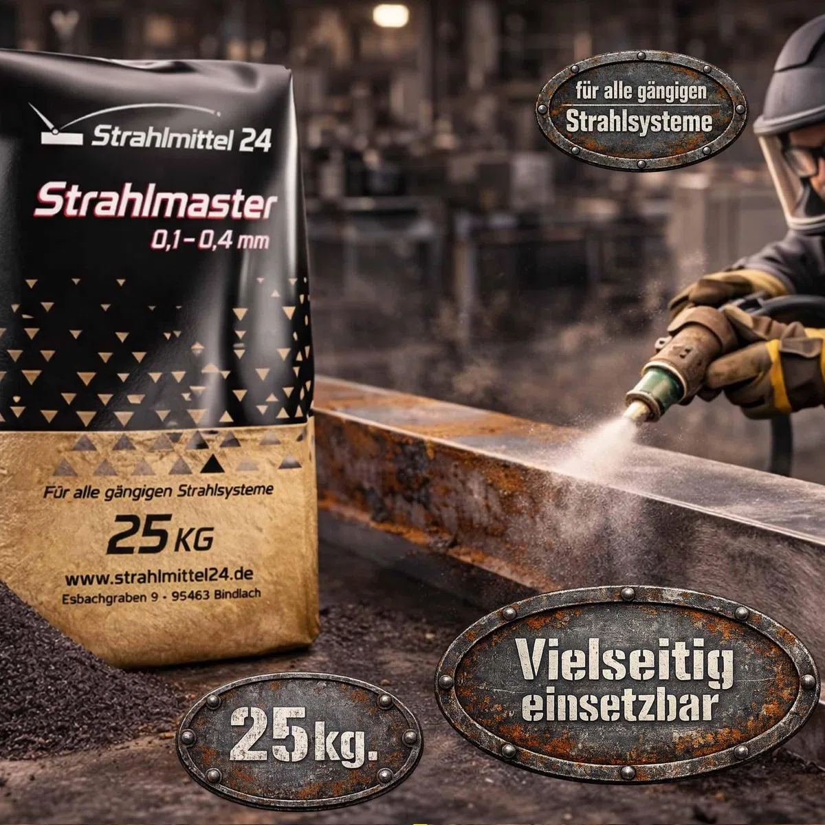 25 kg Strahlmittel Strahlmaster 0,2-0,8 mm