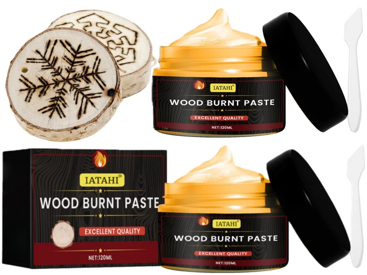 Holzbrennpaste Brennpaste Gel,2pcs Multifunktionales DIY Brandmalerei für Holz,Holzbrennpaste,Wood Burnt Paste,Wood Burning Gel,Einfach Aufzutragende Brennpaste,Holzhandwerk Brennpaste