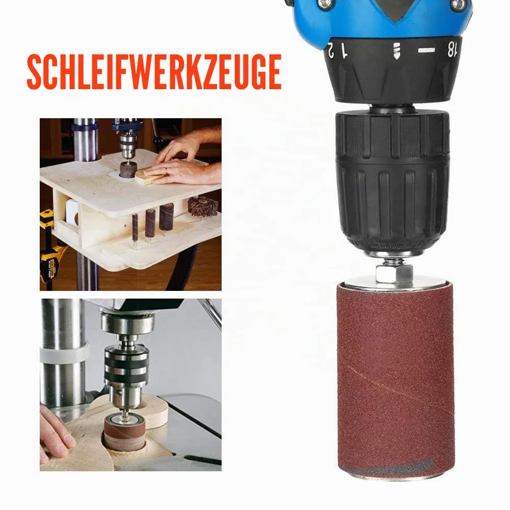 Gummi-Schleiftrommel-Set, 20-teilige Bohrmaschine Schleiftrommel-Set Schleifhülsen mit Koffer für Bohrmaschine