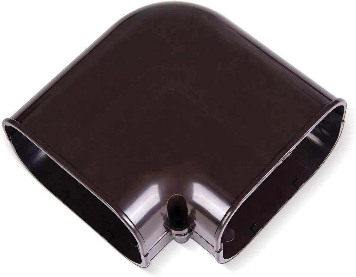 LyPrem Mini-Split-Line-Set-Abdeckung 100 mm B, Flachwinkel, Dekorative PVC-Rohrleitungsabdeckung, Überstreichbar für Mini-Split, Zentrale Klimaanlage und Wärmepumpen, Braun