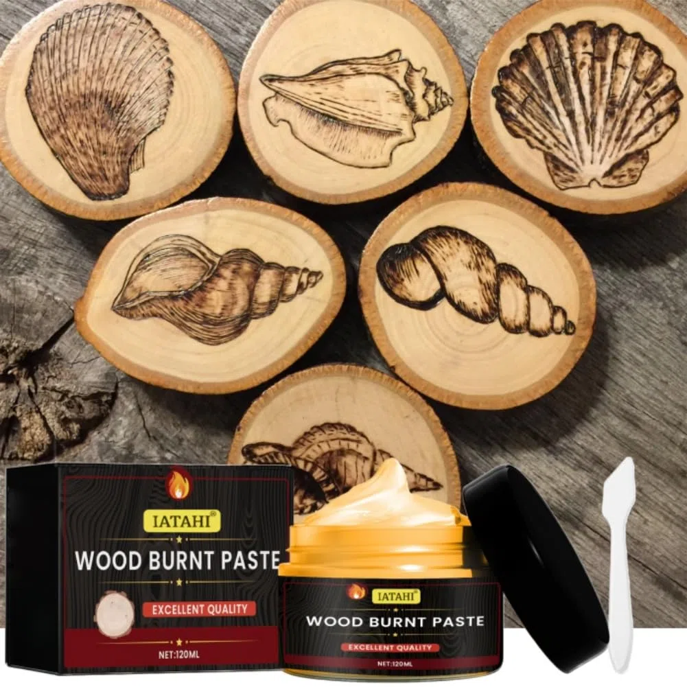 Holzbrennpaste Brennpaste Gel,2pcs Multifunktionales DIY Brandmalerei für Holz,Holzbrennpaste,Wood Burnt Paste,Wood Burning Gel,Einfach Aufzutragende Brennpaste,Holzhandwerk Brennpaste