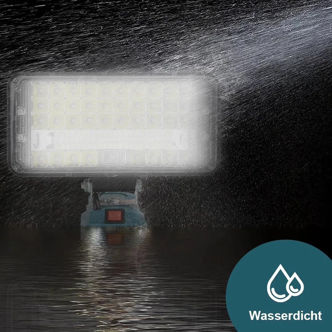 Akku Lampe für Makita 18V 90W Kabellose Led Arbeitsleuchte Akku 7500LM Tragbares Flutlichter 2 Helligkeitseinstellungen Baustellen Lampe mit 2 USB-Aufladung (7 zoll, kein Akku)