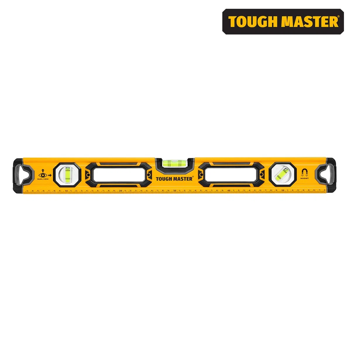 Tough Master 3-teiliges Profi Wasserwaagen Set, magnetisch, 3 Libellen, hohe Genauigkeit, Frontansicht-Fläschchen, stoßfestes Werkzeug, 1200 mm & 600 mm, 250 mm