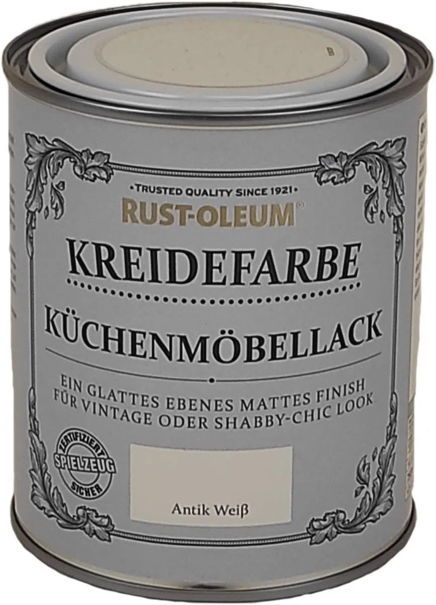Rust-Oleum 750 ml Kreidefarbe Küchenmöbellack Antik Weiß