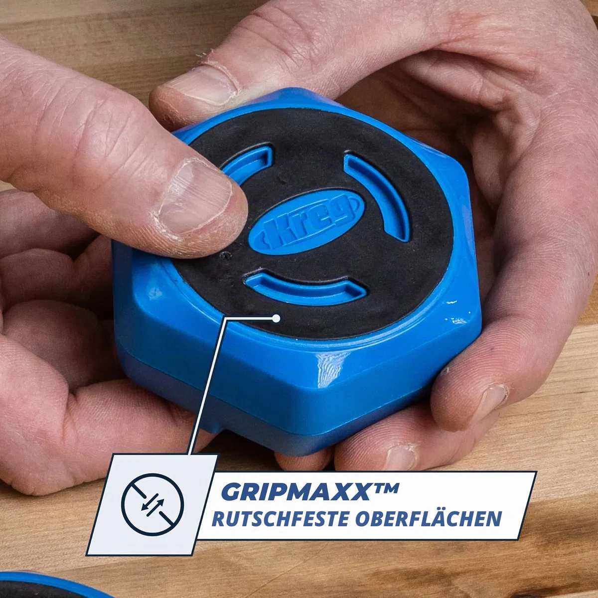 Kreg Anti-Rutsch Blöcke, Rutschfester Wekstückhalter mit herausdrehbarer Lackierspitze, perfekt zum Schleifen, Fräsen, Veredeln, 4er-Satz, Tragfähigkeit von 90 kg