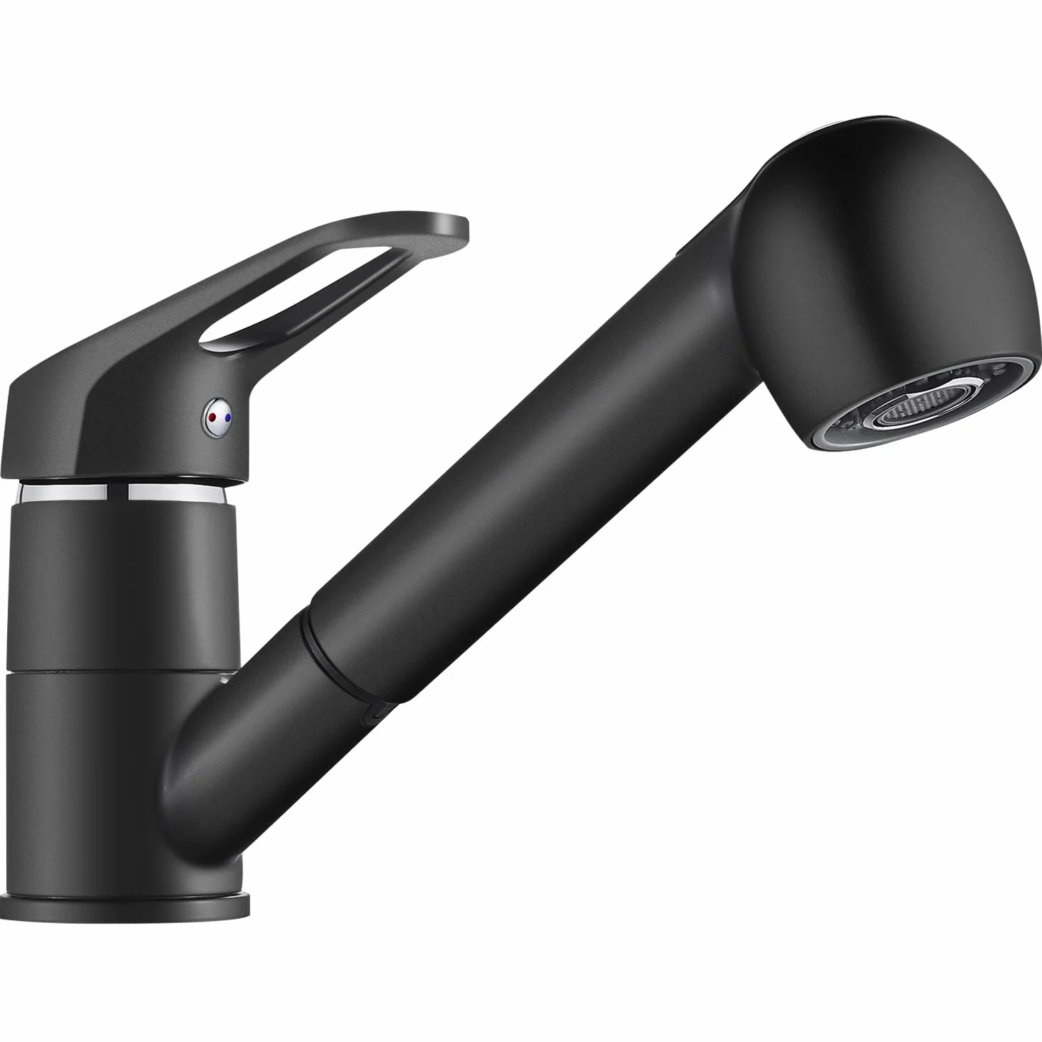 BONADE Ausziehbare Küchenarmatur mit Dual-Spülbrause, Wasserhahn 360° Drehbare Spültischarmatur, Hochdruck Armatur Küche Einhandmischer Mischbatterie für Spülbecken, schwarz