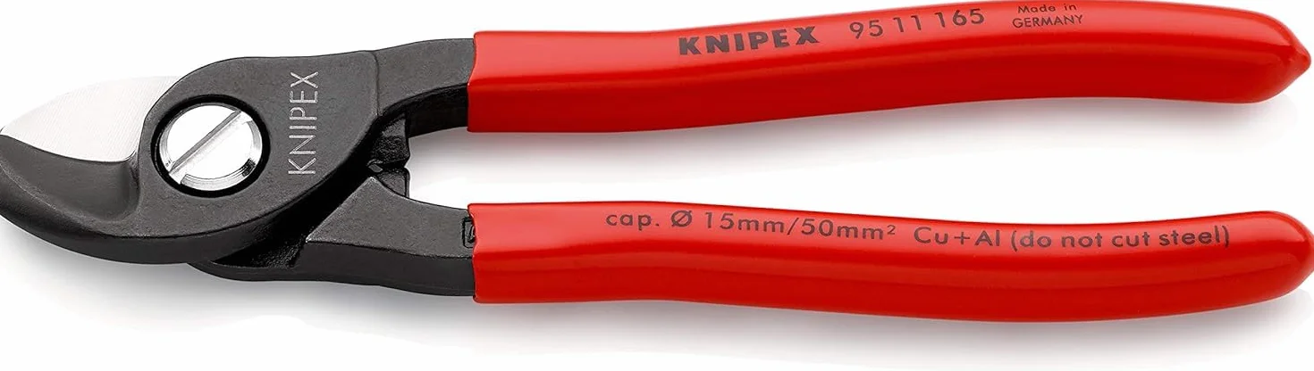 KNIPEX Kabelschere brüniert mit Kunststoff überzogen 165 mm, 95 11 165