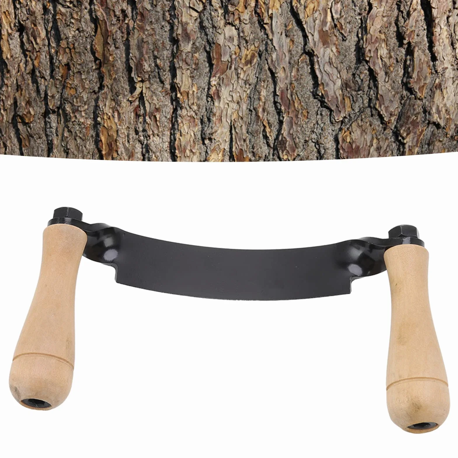 Zugmesser,Rindenschäler,Holzbearbeitungs-Ziehmesser,Holzscheit-Entrindungshandwerkzeug,Baumschäler Ziehmesser für Baumrinde Schäleisen(Halbmondform 10 Zoll)