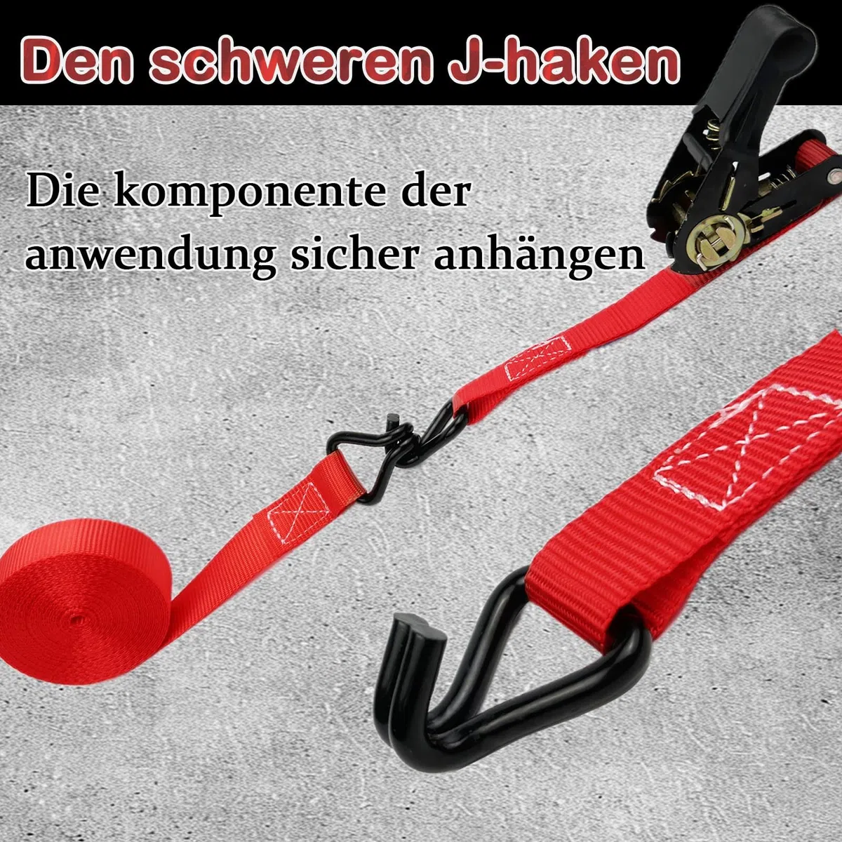 Spanngurte mit Ratsche 4Pack, 4 x 800KG Spanngurte mit Haken, 6M x 25mm Zurrgurte mit Ratsche für Motorräder, Auto, Anhänger, Ladungen, Haushalt