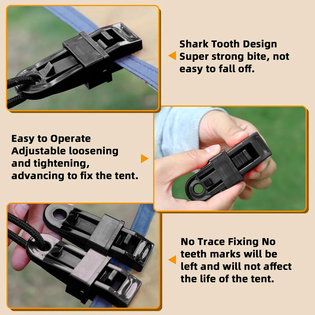 Hossom 15 Stück Planenclips, Planenspanner Planenbefestigung Tarp Clips, Zeltplanen Clips Schwerlast Karabiner für Markisen Camping, Zelt Befestigungsklammern für Planen Markisen (15 Clips)