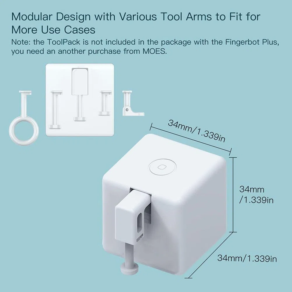 Zigbee-Fingerbot Plus für Smart-Button-Pusher, berührungslos, ohne Hub, kompatibel mit Smart Life App, einfache Montage, Weiß