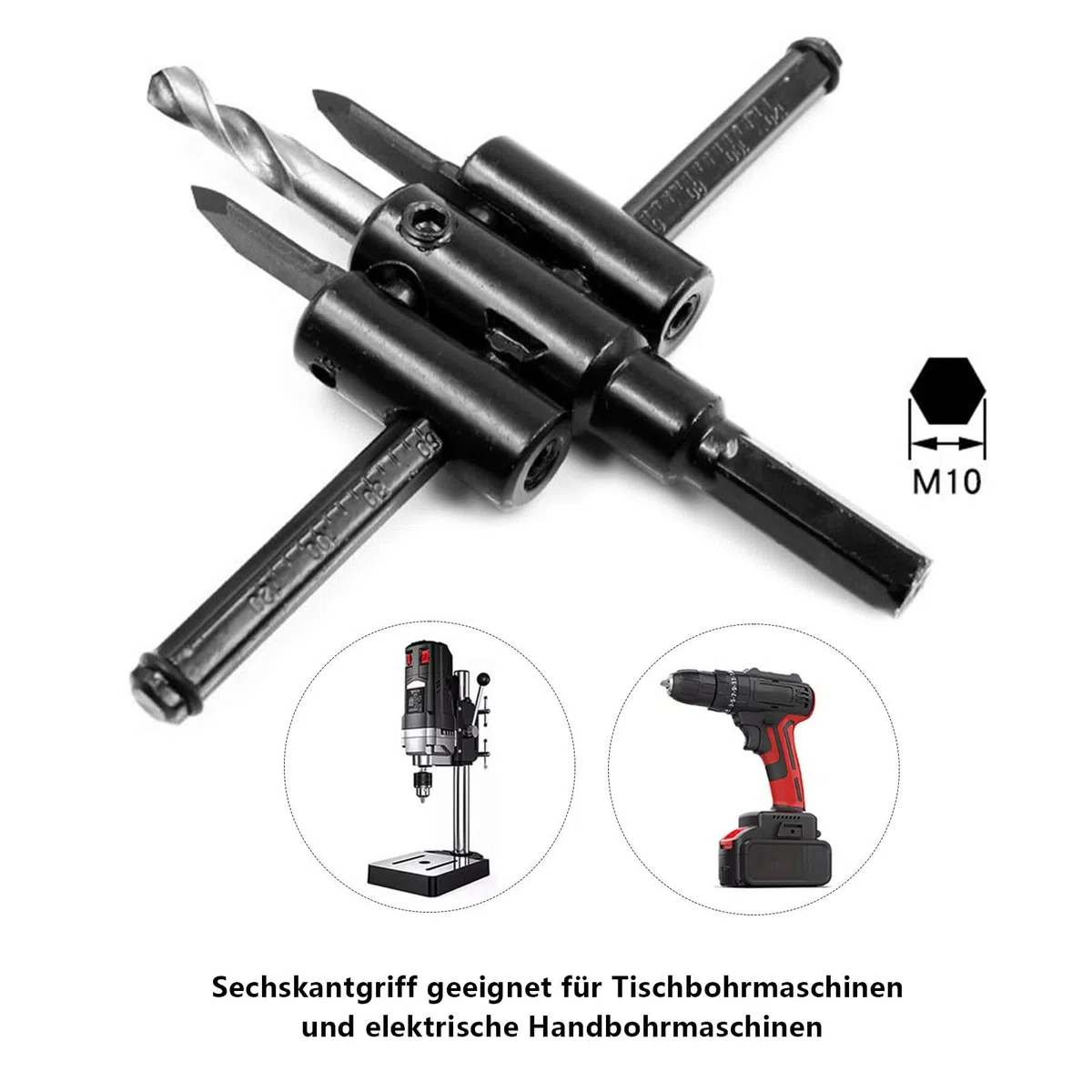 Kreisschneider Verstellbar 30-300 mm, Kreisschneider Holz Verstellbar mit 2 Ersatzklingen, Lochschneider aus Legierung für Holz, Kunststoff, Gipskarton, Kreisschneider Metall für DIY-Projekte