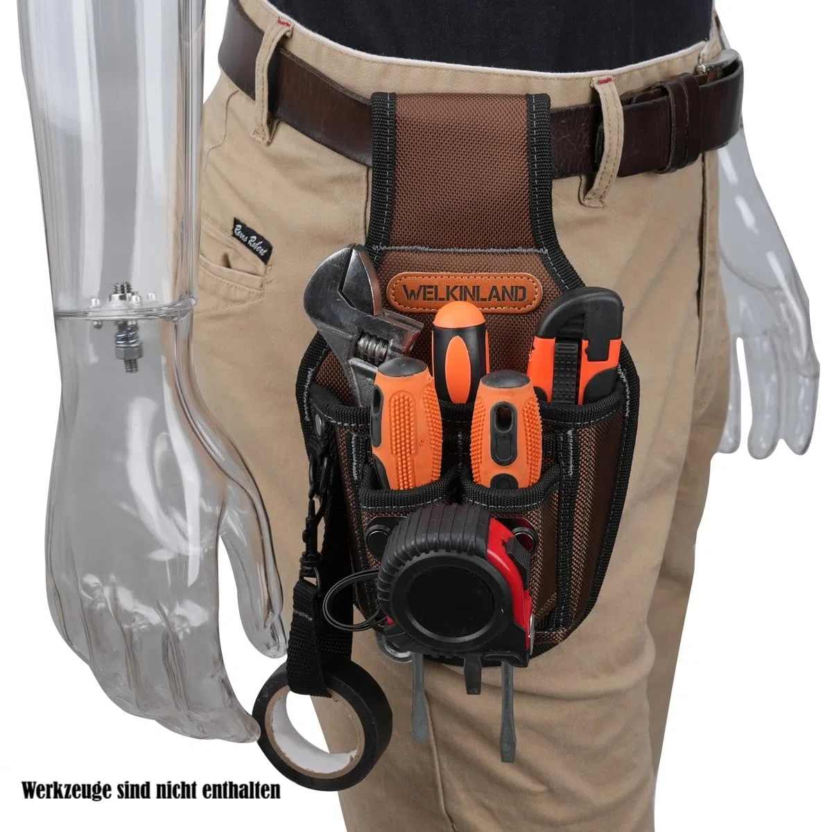 WELKINLAND Werkzeugtasche mit 7 Taschen, Gürtel-Werkzeugtasche, Seitengürtel-Werkzeugtasche, Elektriker-Werkzeugtasche, Elektriker-Gürtel-Werkzeugtasche, kleine Elektriker-Werkzeugtasche,