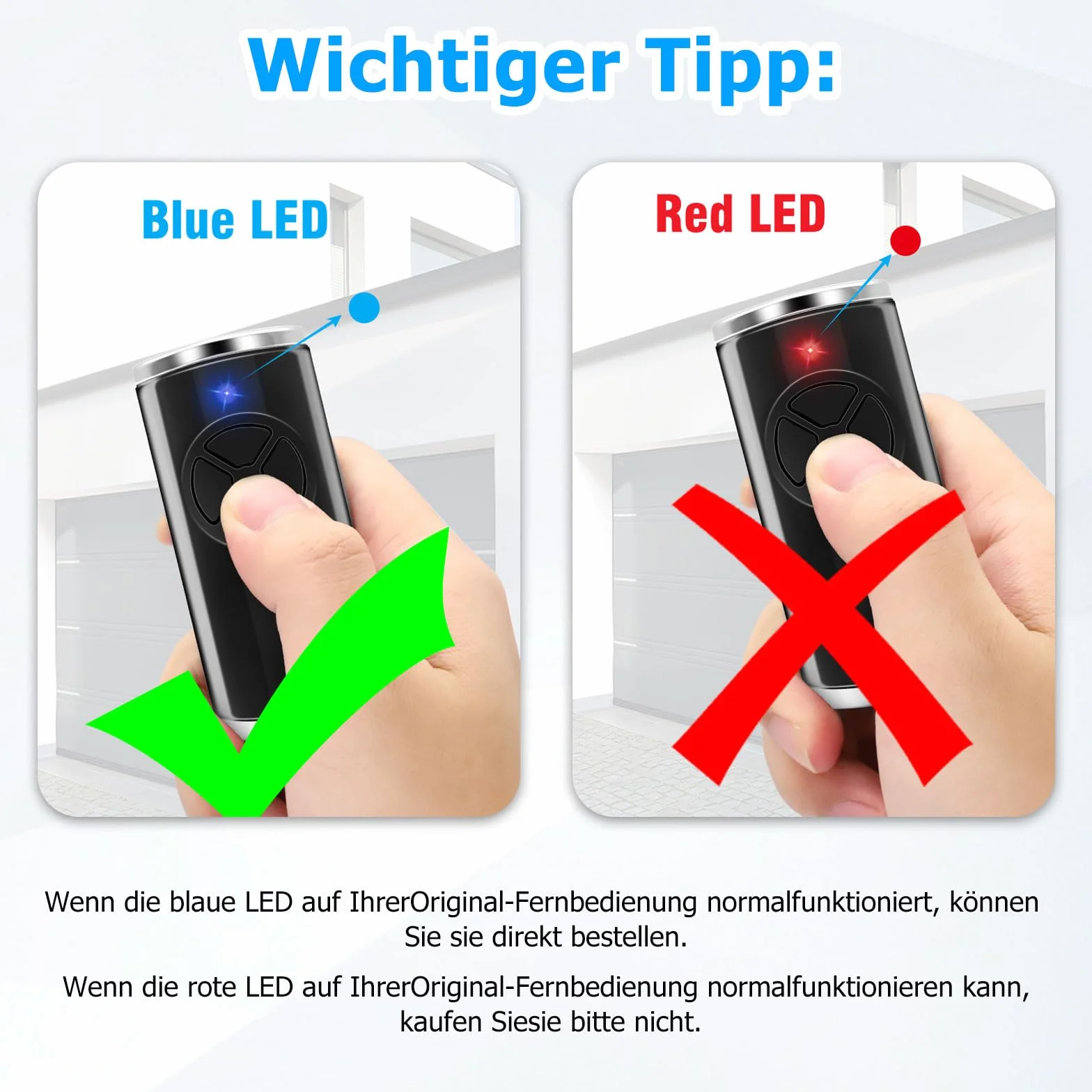 1 Stück Ersatz Handsender für hse4-868-bs, Garagentoröffner 868,3 MHz 4 Kanäle Kompatibel mit hse4-868-bs, hse2-868-bs(Schwarz)