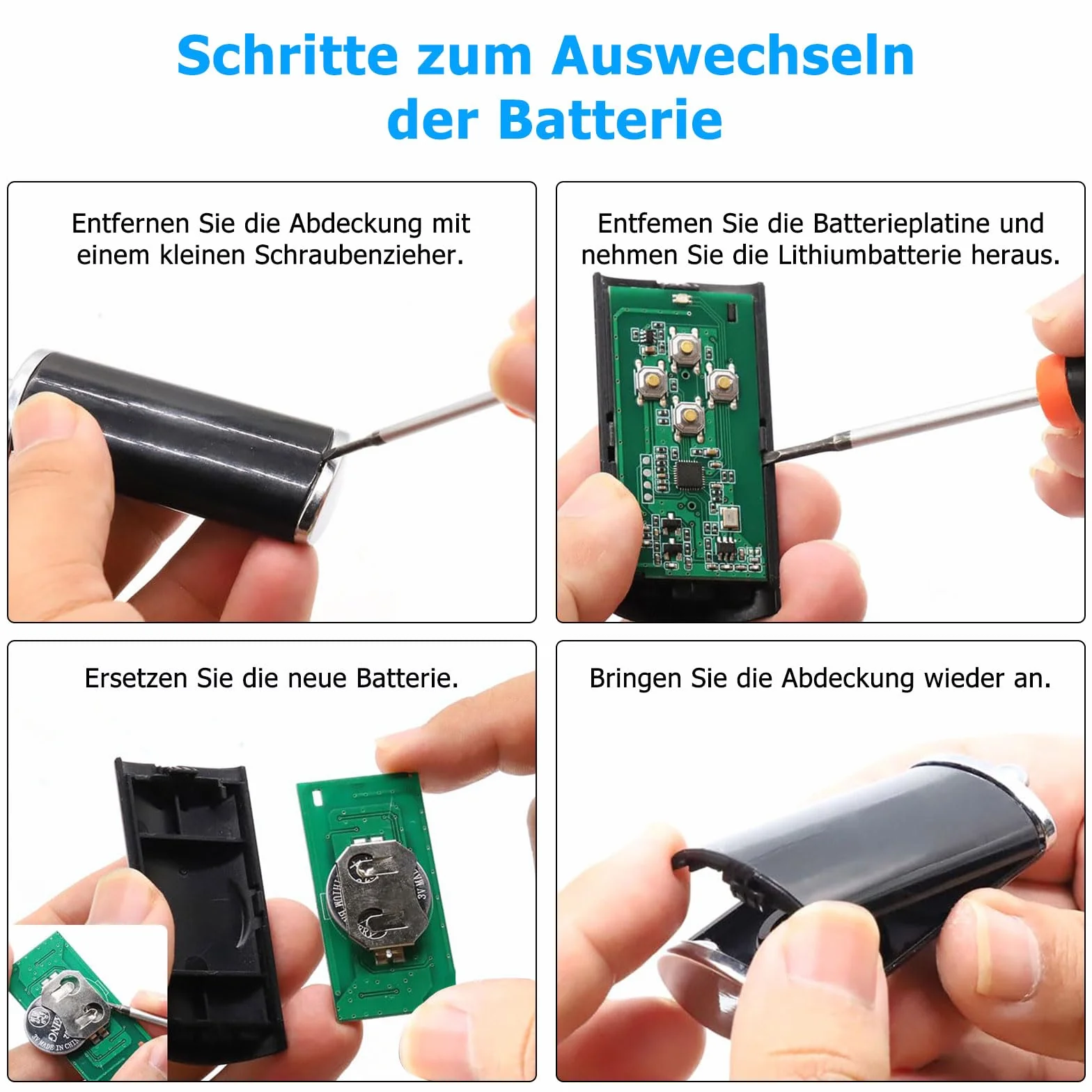 1 Stück Ersatz Handsender für hse4-868-bs, Garagentoröffner 868,3 MHz 4 Kanäle Kompatibel mit hse4-868-bs, hse2-868-bs(Schwarz)