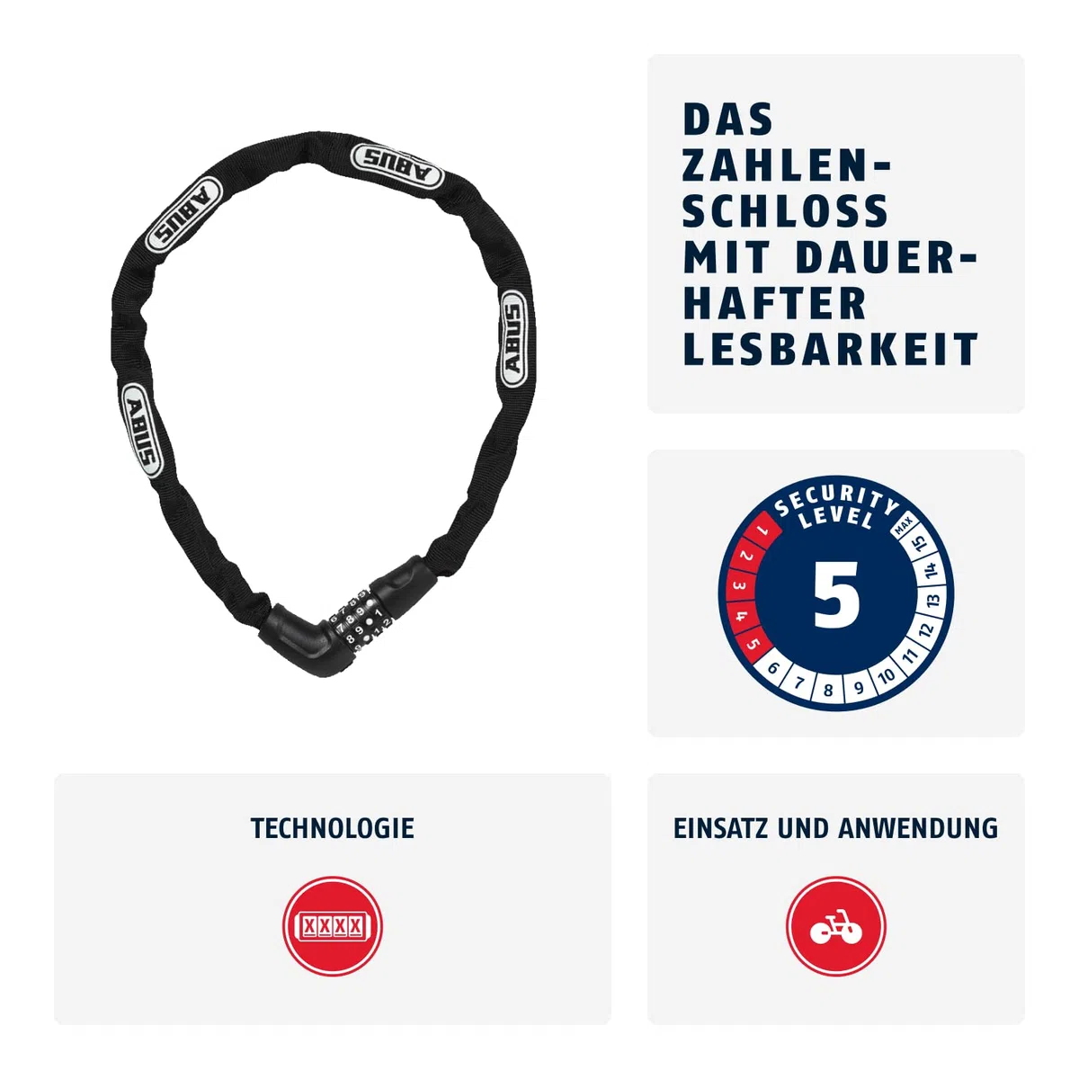 ABUS 5805C Steel-O-Chain Kettenschloss schwarz
