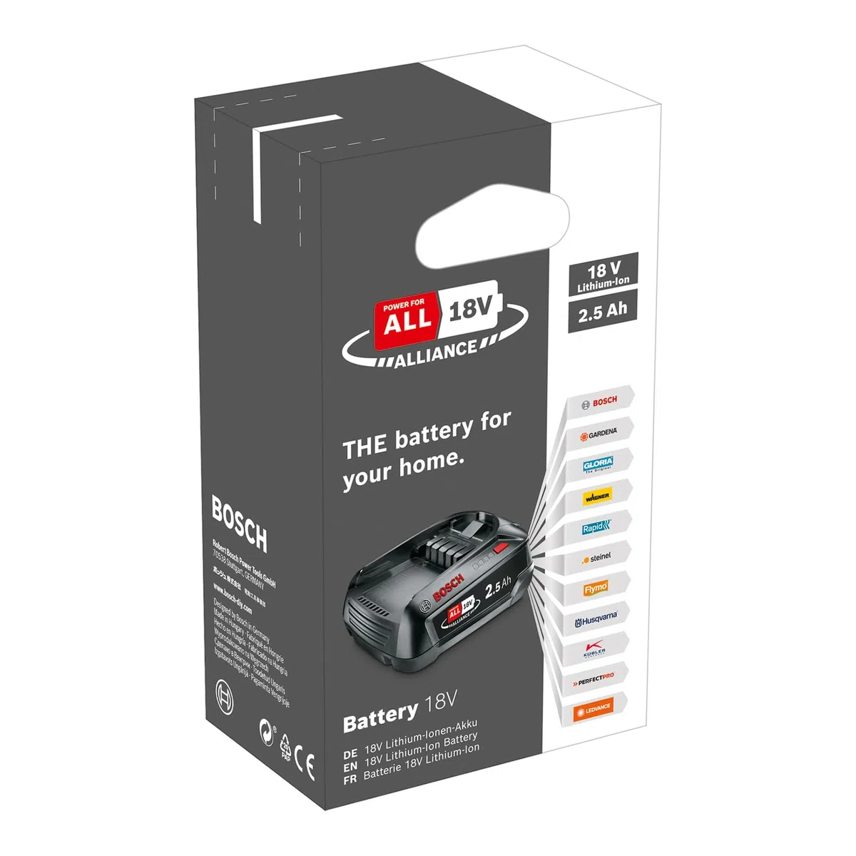 Bosch Ersatz-Akku PBA 18V 2.5Ah W-B (Hohe Kapazität für längere Laufzeit; Kompatibel mit Allen 18V Power for All-Geräten)