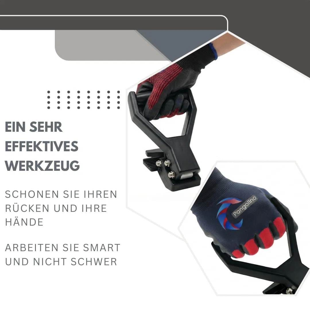 Pangolino Reißklaue Aluminium [90 mm] – Teppich entfernen leicht gemacht | Teppichkralle für PVC, Auslegeware & Bodenbeläge | Ergonomischer Griff | Renovierwerkzeug