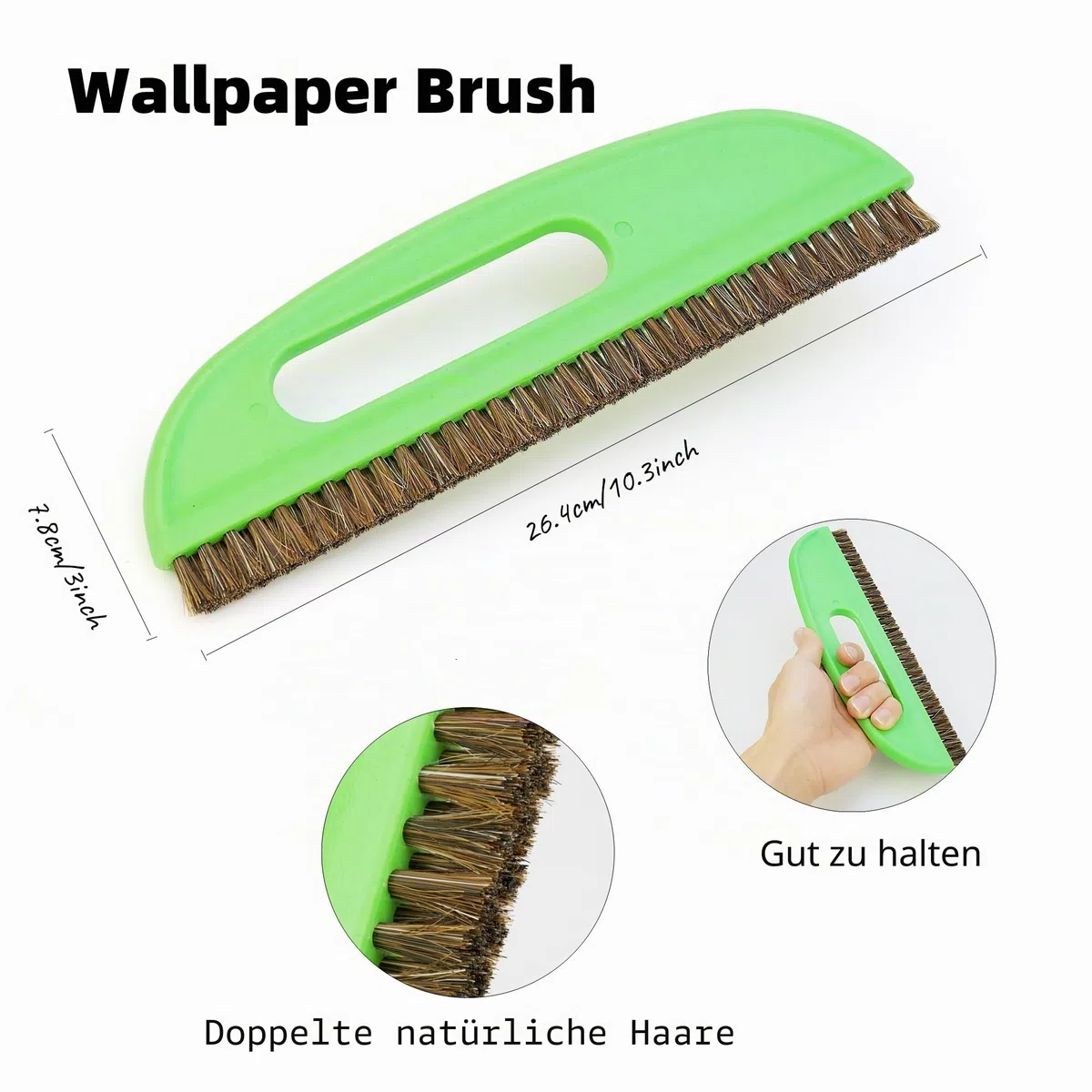 Umaki Tapetenkleisterwerkzeug, hocheffiziente Tapetenmontage, Tapetenglätter mit 30 cm gerader Führungskante, 27 cm Tapetenkleisterpinsel, 21 cm Rakel