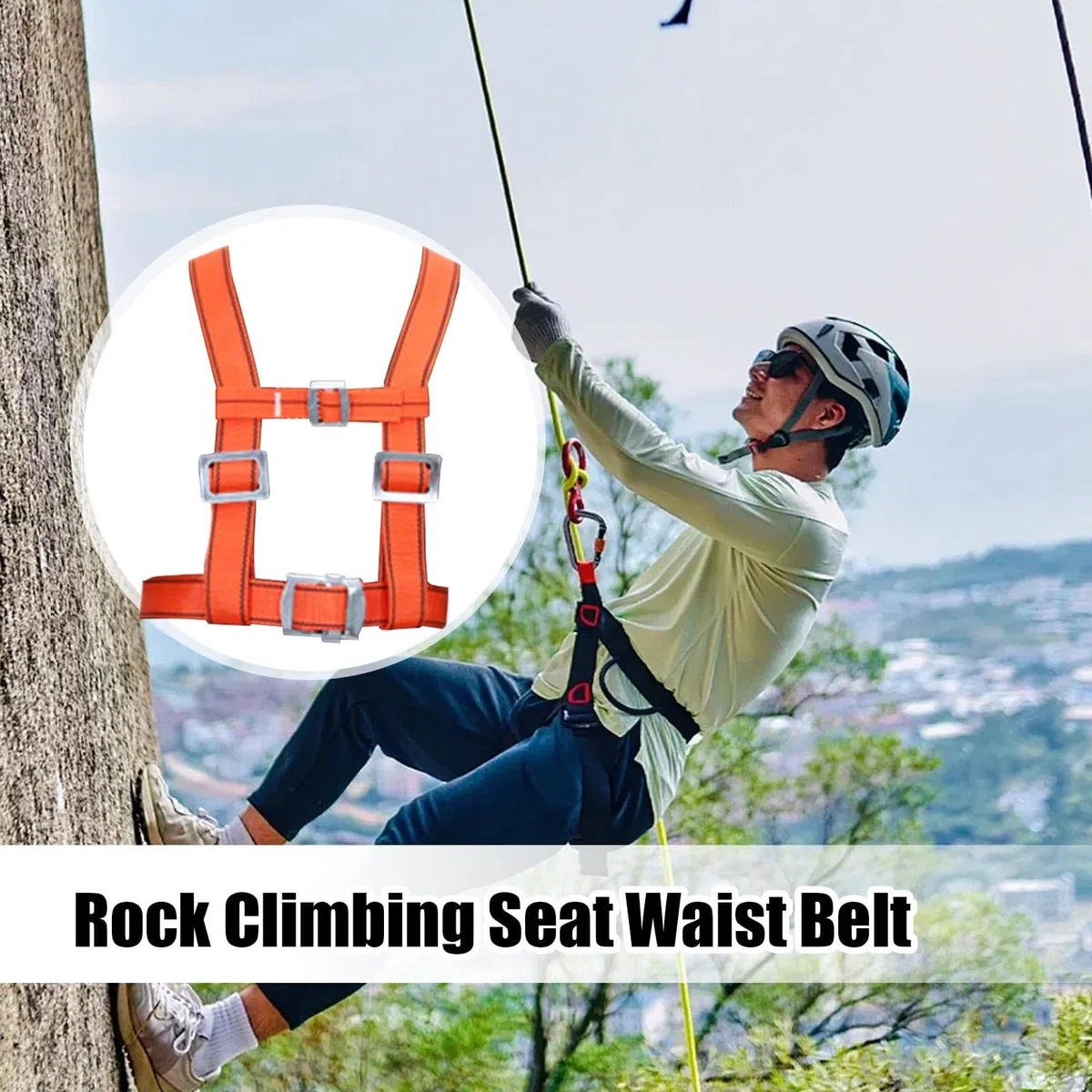 Sicherheits-Harness Set - Ganzkörper-Auffanggurt | Verstellbares Klettergeschirr Für Baum- & Höhenarbeit | Absturzsicherung Mit Seilen Für Outdoor Sport & Bergsteigen