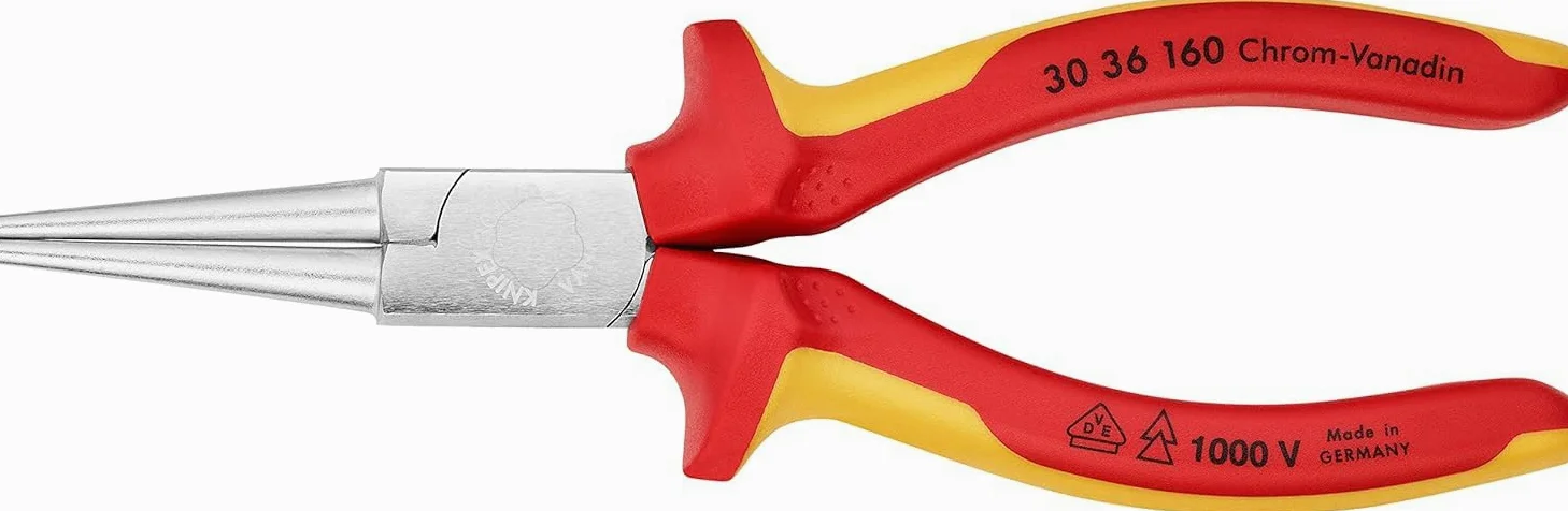 KNIPEX Langbeckzange verchromt isoliert mit Mehrkomponenten-Hüllen, VDE-geprüft 160 mm, 30 36 160
