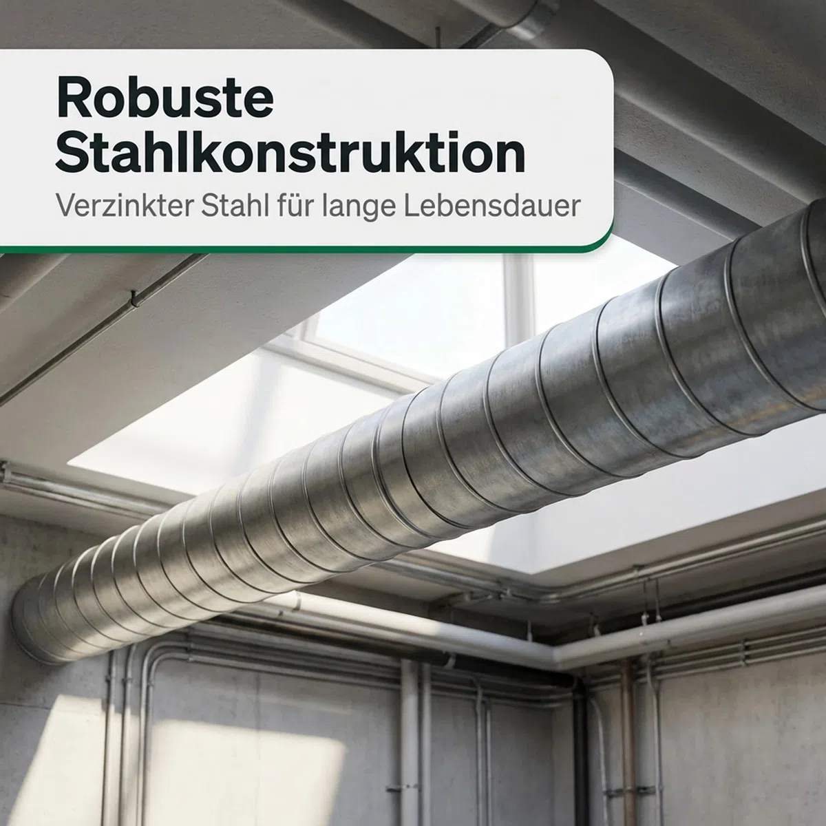 Easy Act Steckverbinder Ø 150 mm, robustes Verbindungsstück aus verzinktem Stahl zur sicheren Verbindung von Lüftungsrohren in Belüftungssystemen