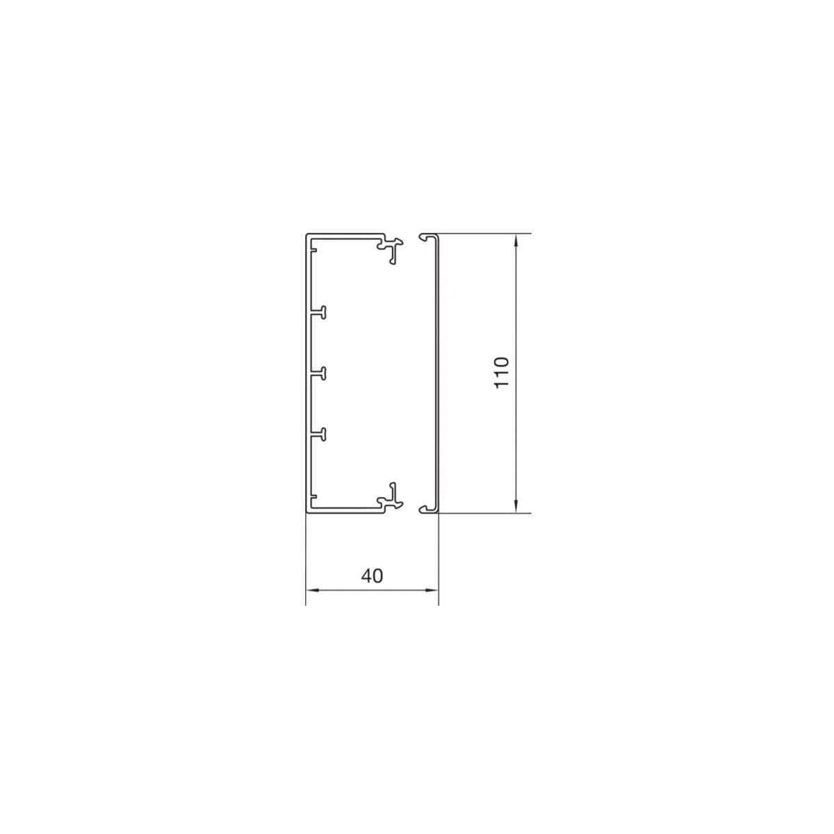 Hager LF4011009016 Kabelkanal (L x B x H) 2000 x 110 x 40mm 2m Weiß