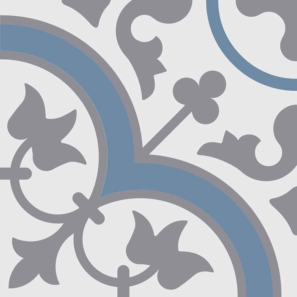 Jugendstil Fliesen Dekor Kajal - viele Farben und Kombinationen - Fliesenteppich (blau, Musterpaket)