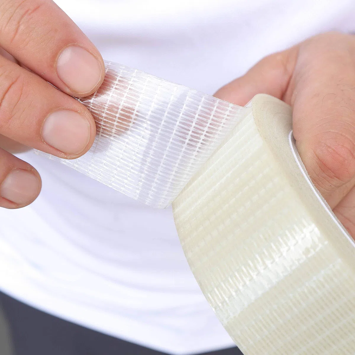 gws Filament-Klebeband, extra starkes Packband in Profi-Qualität, Gewebeband in Längsrichtung glasfaserverstärkt, Dicke: 120 μm (1 Rolle 38 mm, Kreuzverstärkt)