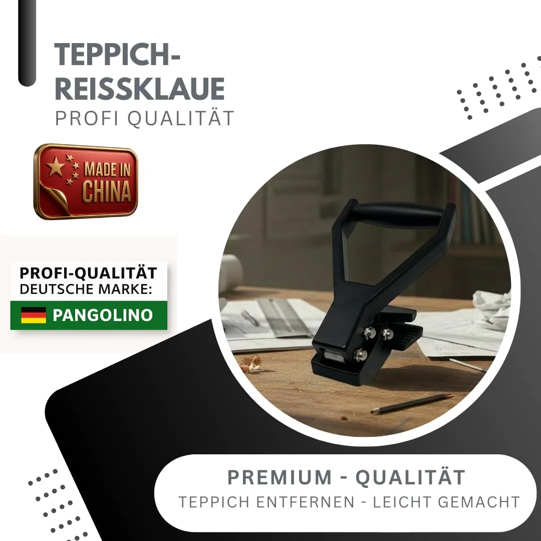 Pangolino Reißklaue Aluminium [90 mm] – Teppich entfernen leicht gemacht | Teppichkralle für PVC, Auslegeware & Bodenbeläge | Ergonomischer Griff | Renovierwerkzeug