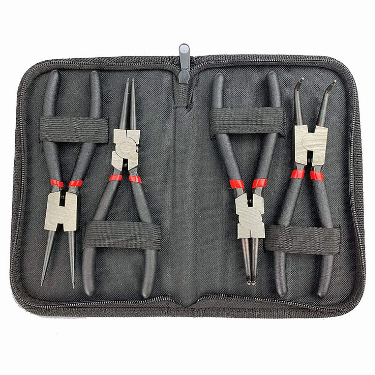 4 TLG 225mm Sprengringzangen Sicherungsringzangen Set Gebogen Gerade 9 Zoll Seegeringzange für Außensicherungsringe und Innensicherungsringe Rutschhemmend Sicherungszange
