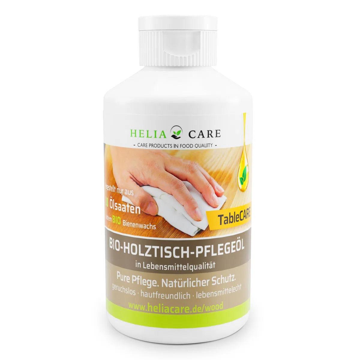 Tisch Öl - Bio Holztisch Pflege aus Deutschland (250ml) | Für Esstische und Tischplatten: Natürliches Holzpflegeöl mit Bienenwachs für eine tiefenwirksame und gepflegte Holzoptik
