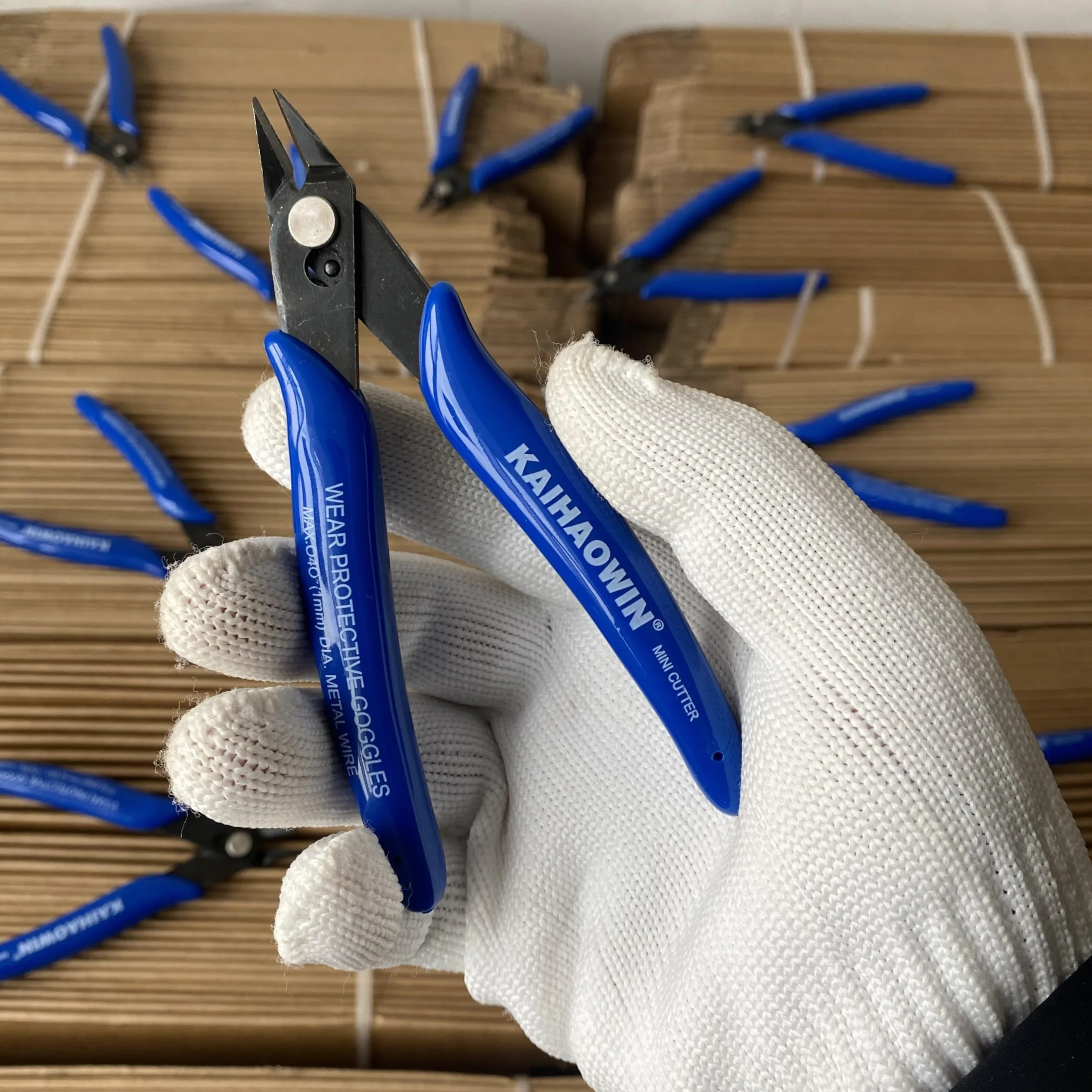 KAIHAOWIN 10 Stück Seitenschneider Klein, 170 Elektronik Drahtschneider, Präzision Schneiderzange, Mini Drahtschere für Modellbau, Handwerk, Schmmuck, blau