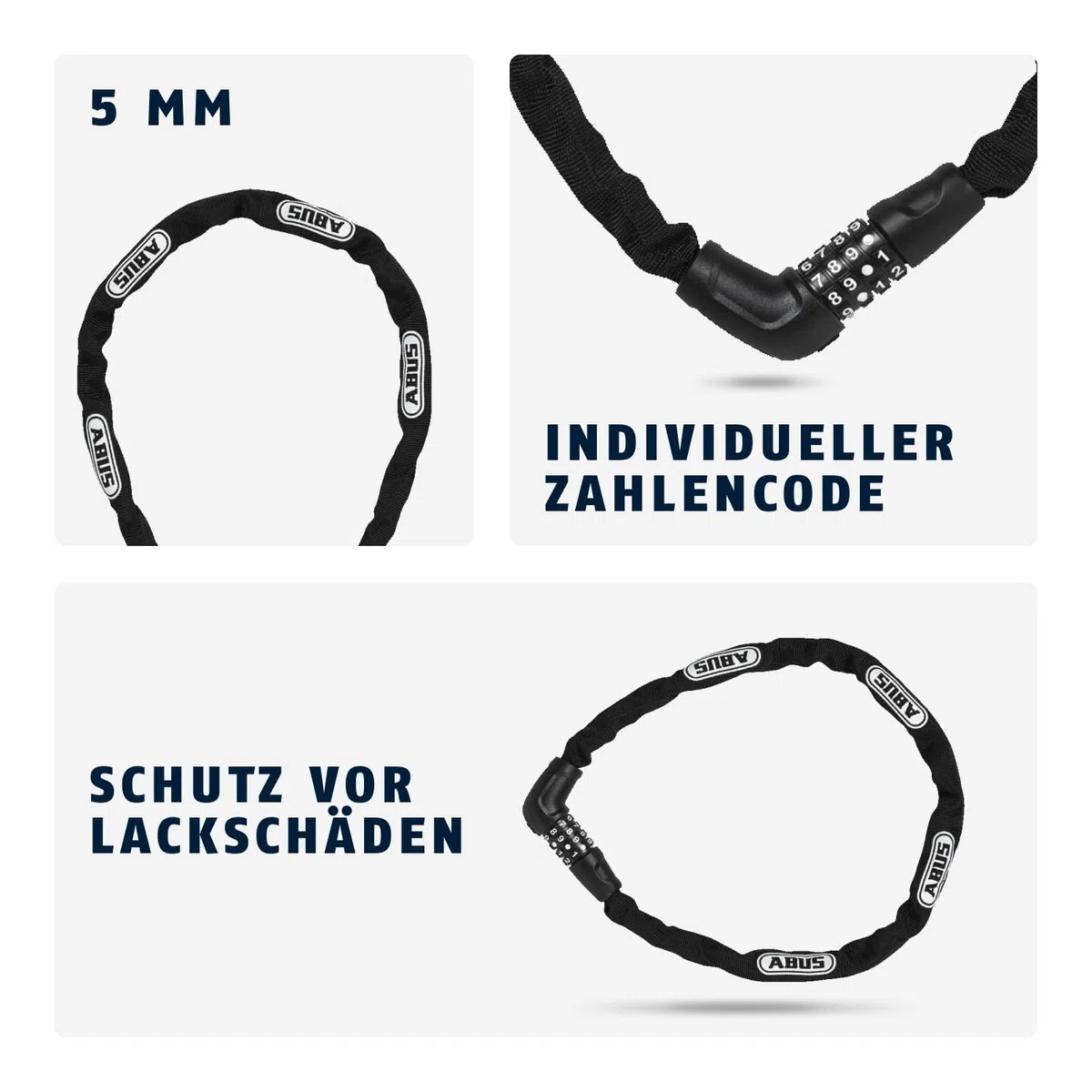 ABUS 5805C Steel-O-Chain Kettenschloss schwarz