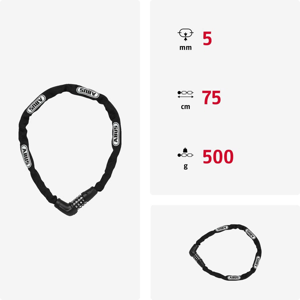 ABUS 5805C Steel-O-Chain Kettenschloss schwarz