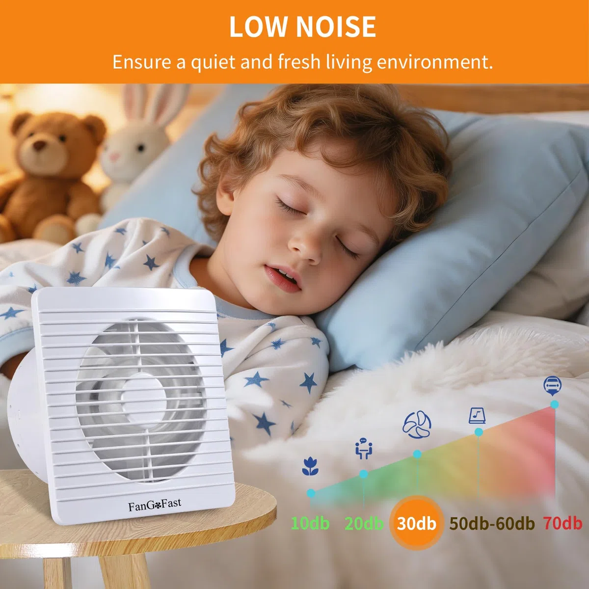 FanGoFast Badlüfter 100mm, 120m³/h, Abluftventilator Leiser mit Rücklaufklappe, Leistungsstarke Wandventilator Lüfter für Küche Bad Gewächshaus Garage