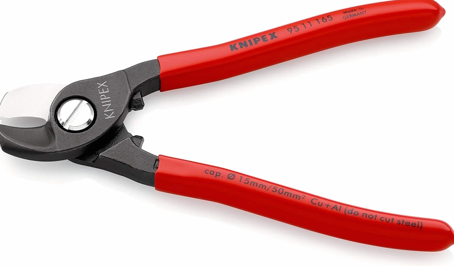 KNIPEX Kabelschere brüniert mit Kunststoff überzogen 165 mm, 95 11 165