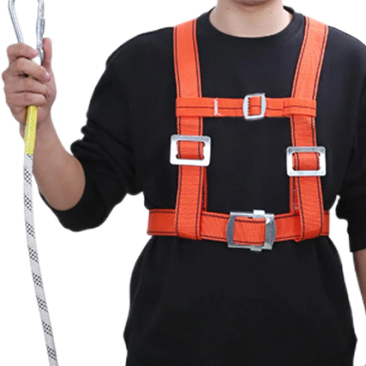 Sicherheits-Harness Set - Ganzkörper-Auffanggurt | Verstellbares Klettergeschirr Für Baum- & Höhenarbeit | Absturzsicherung Mit Seilen Für Outdoor Sport & Bergsteigen